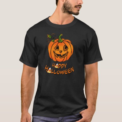 Happy Halloween  pumpkin  candy corn   T_Shirt