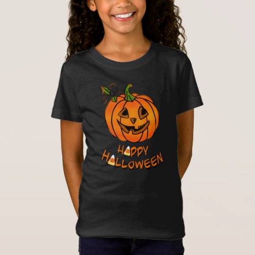 Happy Halloween  pumpkin  candy corn  T_Shirt