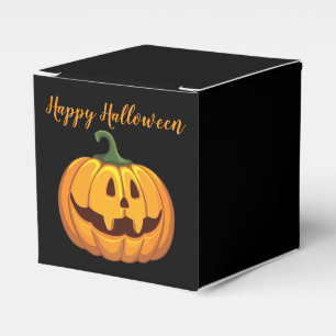 Happy Halloween Pumpkin Candy Pattern Favor Box