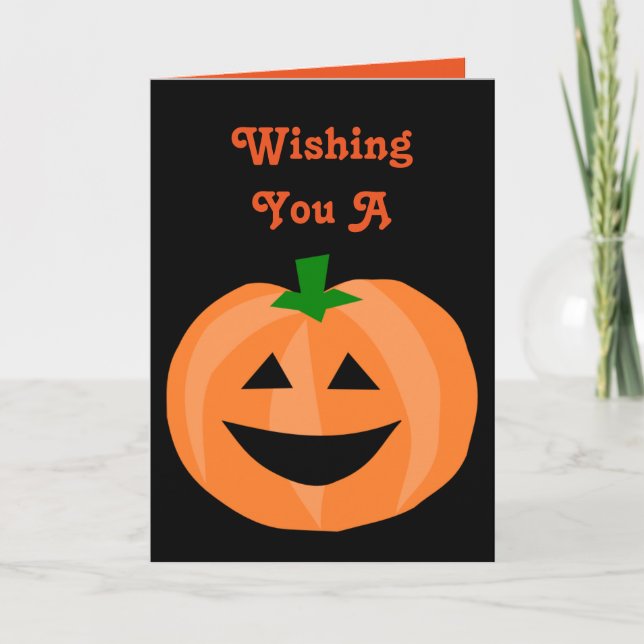Happy Halloween Pumpkin Card (Front)