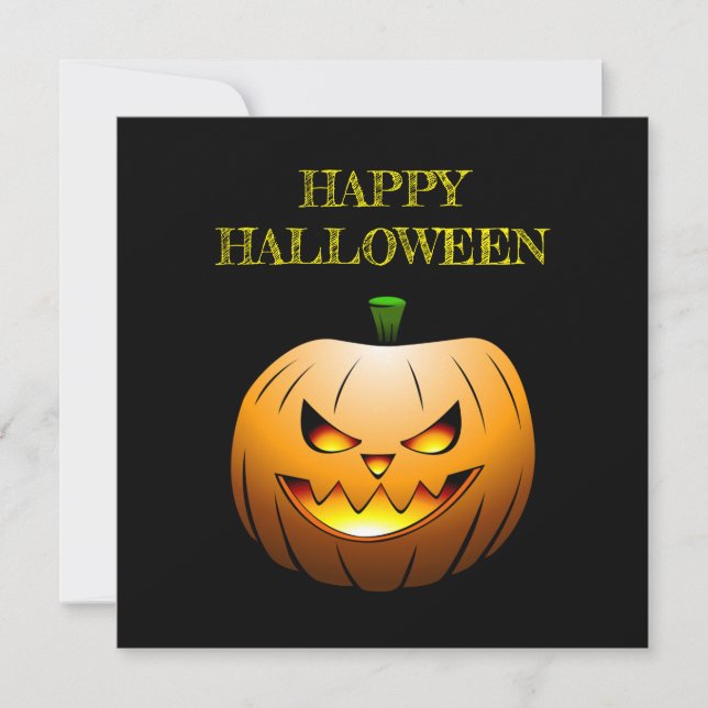 Happy Halloween Pumpkin Card (Front)