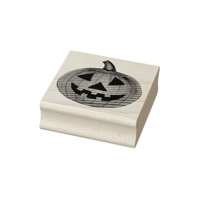 Happy Halloween Pumpkin Carving Jack o' Lantern  Rubber Stamp (Stamp)
