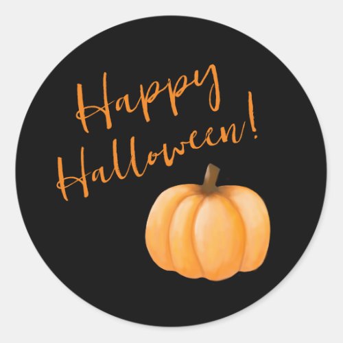Happy Halloween_Pumpkin_ Classic Round Sticker