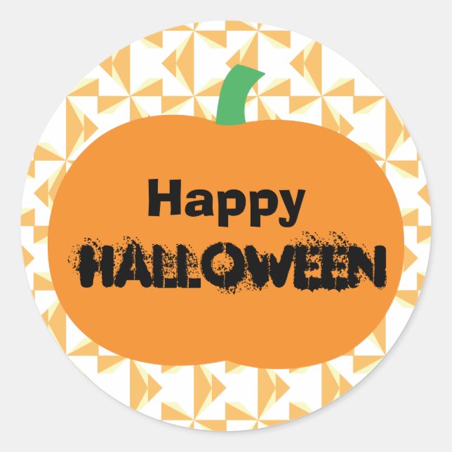 Happy Halloween Pumpkin Classic Round Sticker (Front)