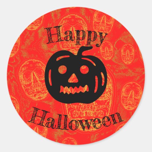 Happy Halloween Pumpkin Classic Round Sticker