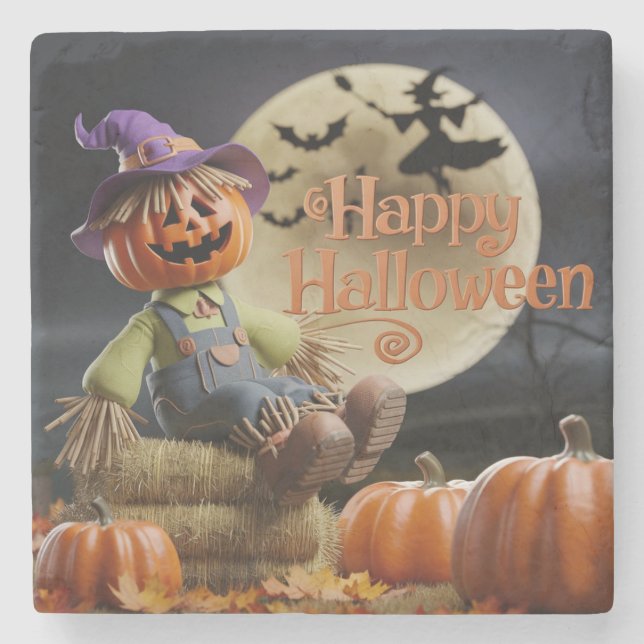 Happy Halloween Pumpkin Coaster (Front)