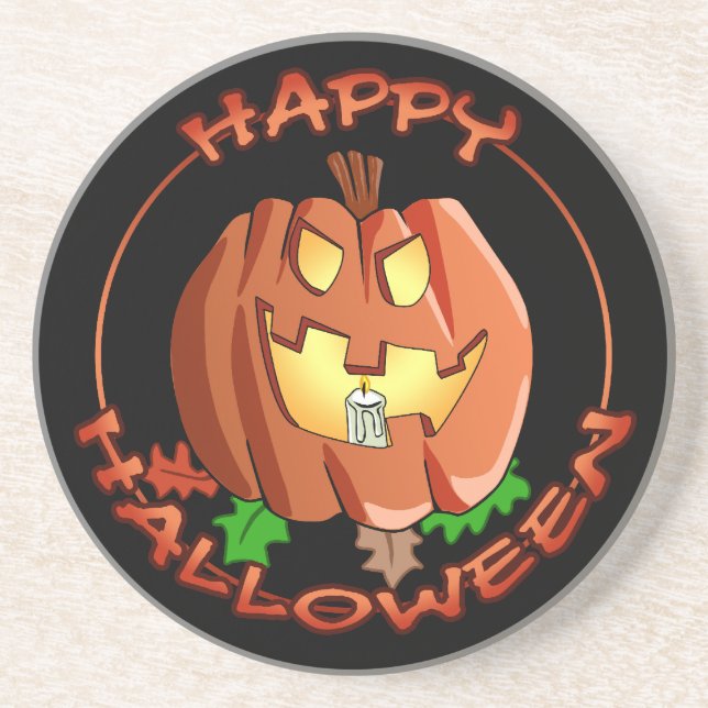 Happy Halloween Pumpkin Coaster (Front)