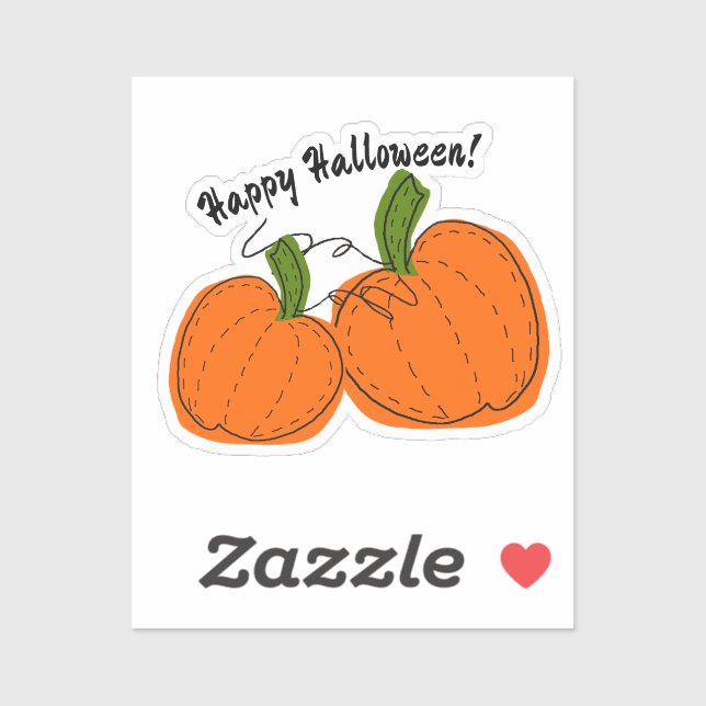 Happy Halloween Pumpkin Custom-Cut Vinyl Sticker (Sheet)