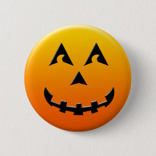 Happy Halloween pumpkin face Button
