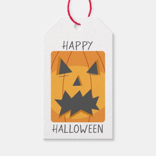 Happy Halloween Pumpkin Face Gift Tags