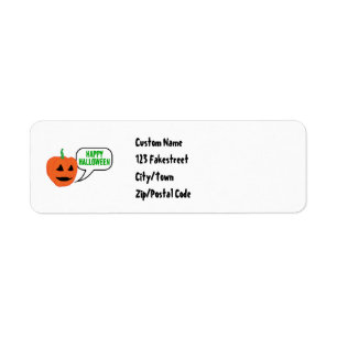 Happy Halloween Pumpkin Face Label