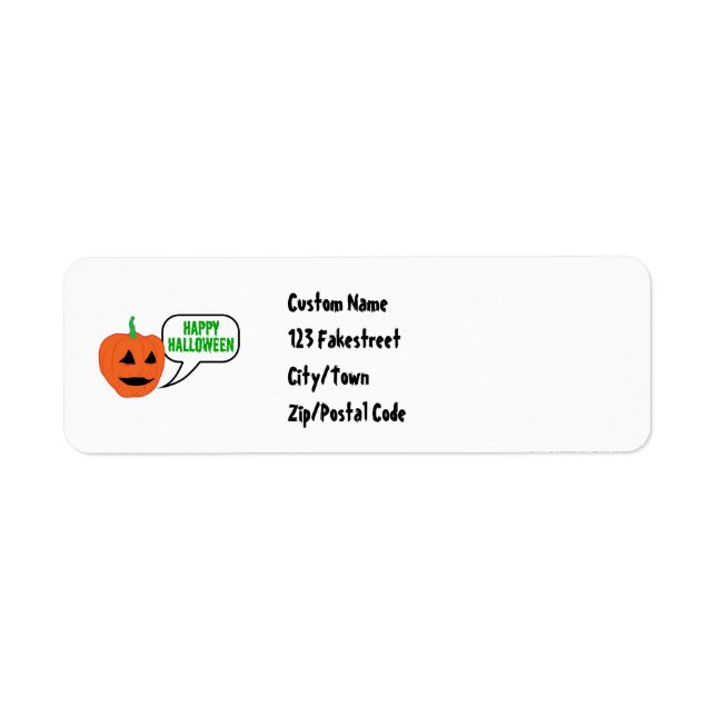 Happy Halloween Pumpkin Face Label (Front)