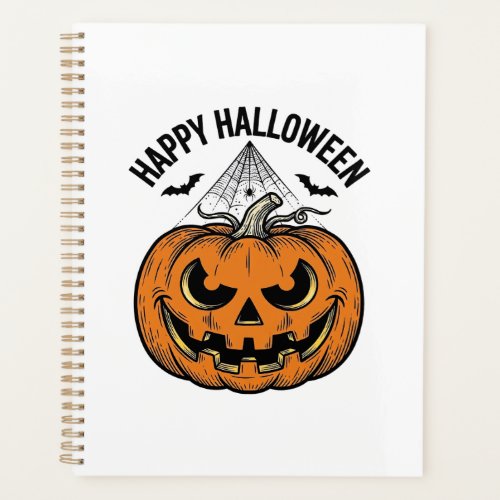 Happy Halloween Pumpkin Face Vintage Vector Design Planner