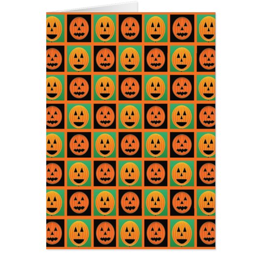 Happy Halloween pumpkin faces Cards (Front)