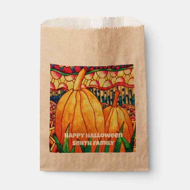 Happy Halloween Pumpkin Favor Bag (Front)