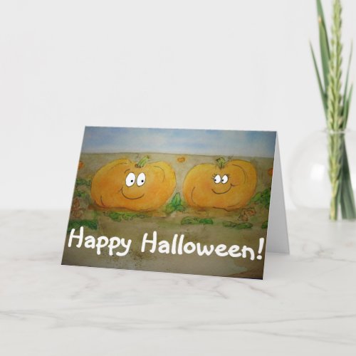 Happy Halloween Pumpkin Friend Couple Cute Card