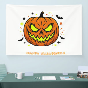 Happy Halloween pumpkin ghost Banner