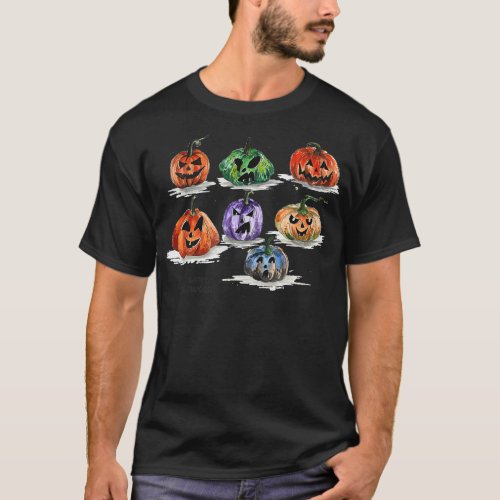 Happy Halloween Pumpkin Hand drawn T_Shirt