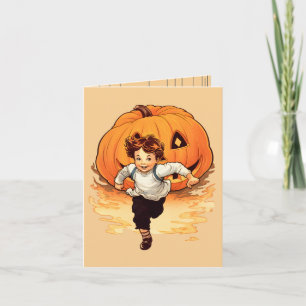 Happy Halloween Pumpkin, Happy Young Boy Card