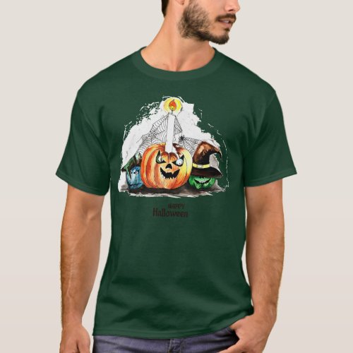 Happy Halloween Pumpkin Horror T_Shirt