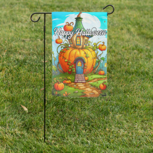 Happy Halloween   Pumpkin House Garden Flag