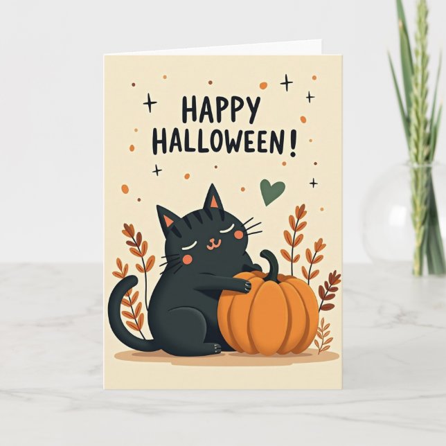 Happy Halloween Pumpkin Hug Card (Front)