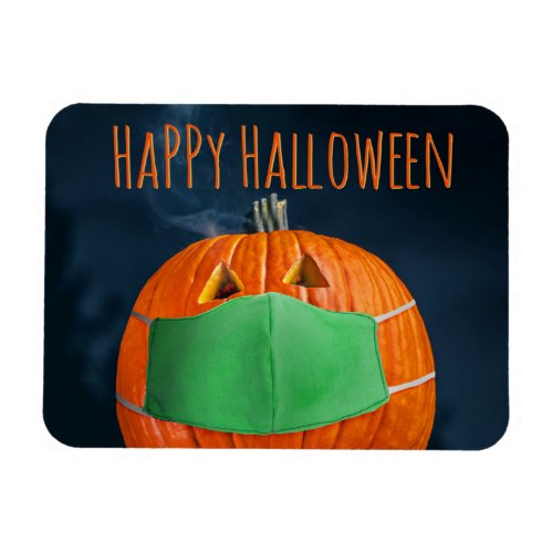 Happy Halloween Pumpkin in Coronavirus Face Mask Magnet