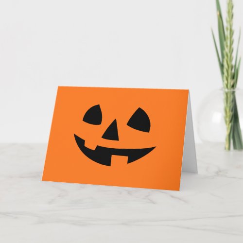 Happy Halloween pumpkin isolated funny smile icon Card
