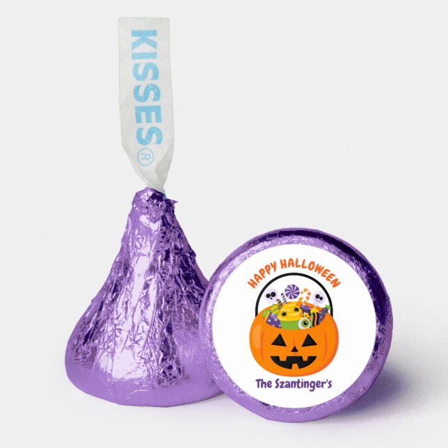 Happy Halloween pumpkin jack-o-lantern candy  (Front)