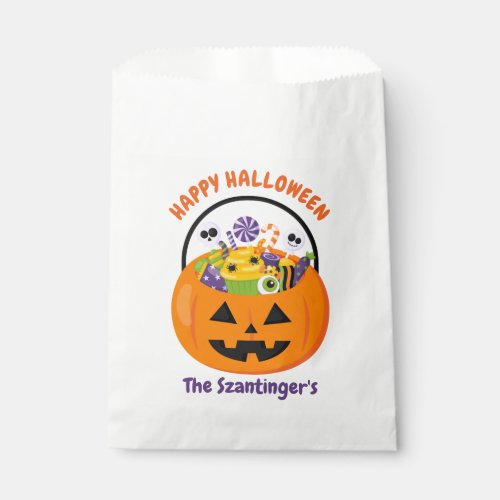 Happy Halloween pumpkin jack_o_lantern candy  Favor Bag
