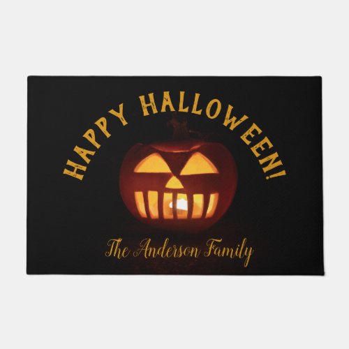 Happy Halloween Pumpkin Jack O Lantern Funny Scary Doormat
