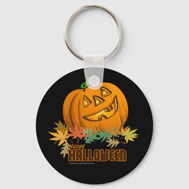 Happy Halloween Pumpkin Keychain (Front)