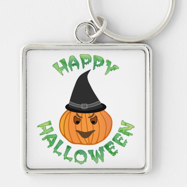"HAPPY HALLOWEEN" PUMPKIN KEYCHAIN (Front)