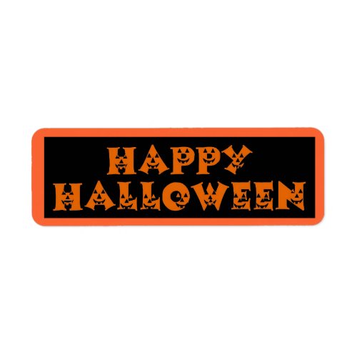 Happy Halloween Pumpkin Label