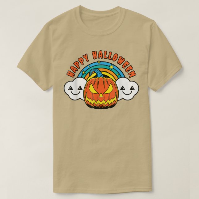 Happy Halloween Pumpkin Lazy Costume Cute Jack O L T-Shirt (Design Front)