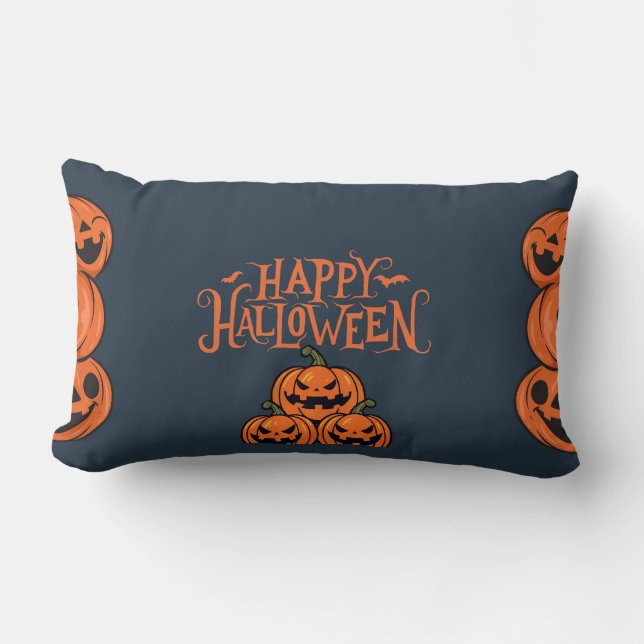HAPPY HALLOWEEN PUMPKIN  LUMBAR PILLOW (Front)