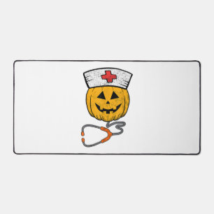 Happy Halloween Pumpkin Nurse Nursing Funny Hallow Desk Mat