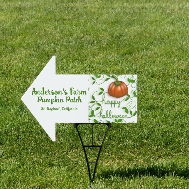 Happy Halloween Pumpkin Patch Business Arrow Sign (Insitu)