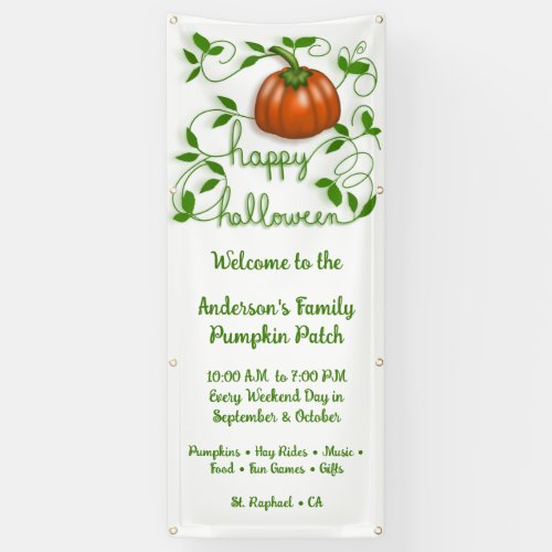 Happy Halloween Pumpkin Patch Business Vertical Banner