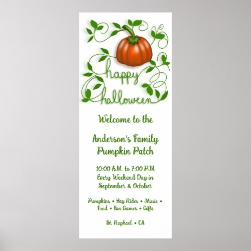 Happy Halloween Pumpkin Patch Business Vertical Poster