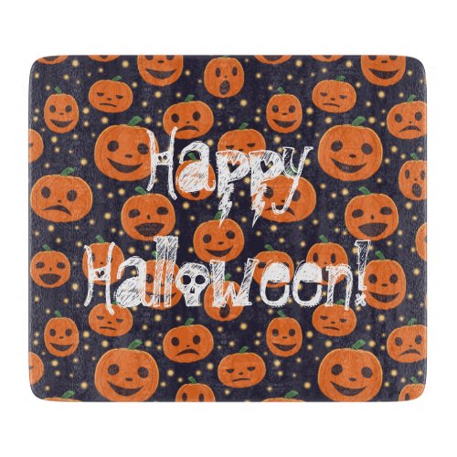 Happy Halloween Pumpkin Pattern Jack_o_Lantern Cutting Board