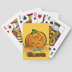Happy Halloween Pumpkin Poker Cards