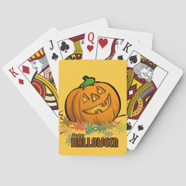 Happy Halloween Pumpkin Poker Cards (Back)