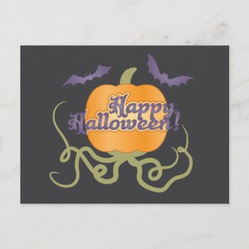 Happy Halloween Pumpkin Postcard by nyxxie at Zazzle