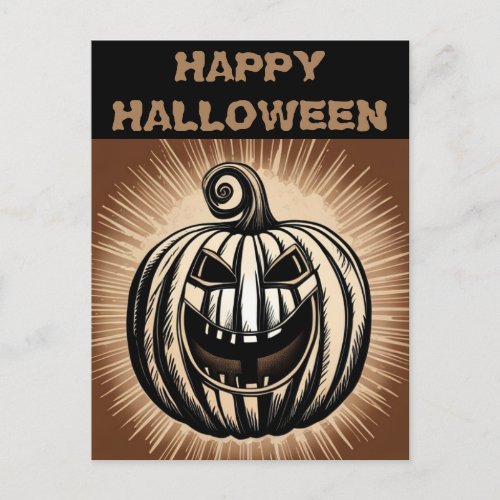 Happy Halloween Pumpkin Postcard