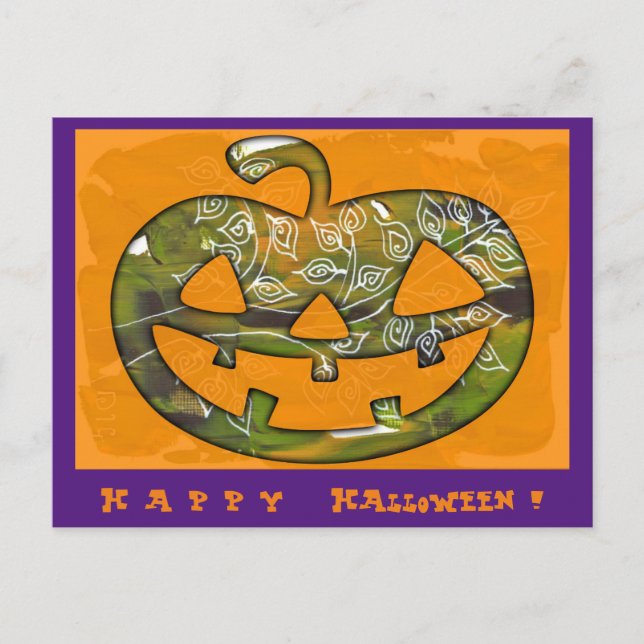Happy Halloween pumpkin - postcard or invitation (Front)