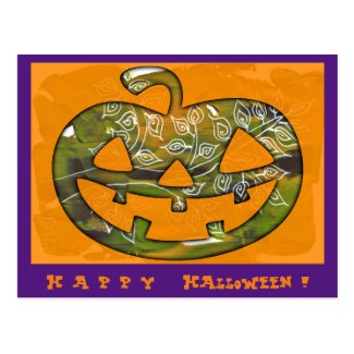 Happy Halloween pumpkin - postcard or invitation