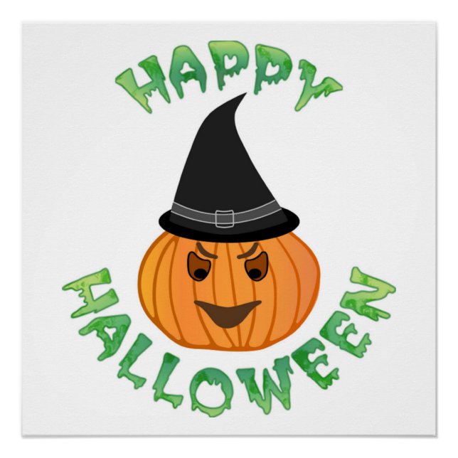 "HAPPY HALLOWEEN" PUMPKIN POSTER (Front)