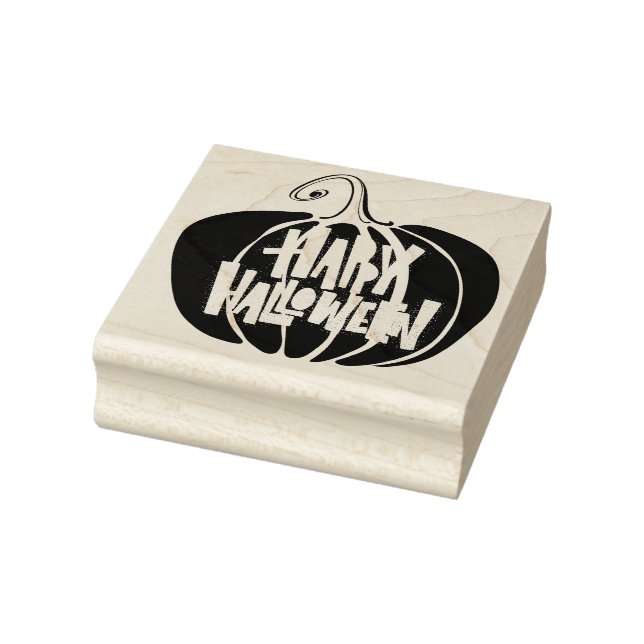 Happy Halloween Pumpkin Rubber Stamp (Stamp)
