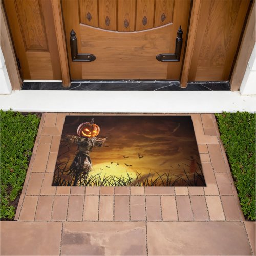 Happy Halloween Pumpkin Scarecrow Doormat